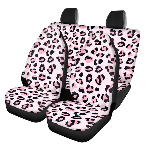 Pzuqiu Leopard Print Automotive Vehicle Cushion Easy to Install, Suitable for SUV Seats Auto Seats Car Seats, Car Seat Cover Full Set for Sedans Most Sedans