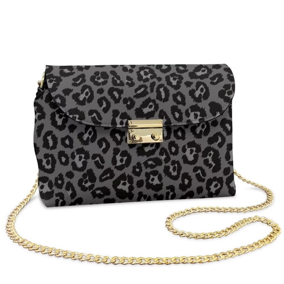Pzuqiu Leopard Print Women Leather Crossbody Bag Lightness Craftsmanship Quilted Crossbody Purse for Women with Chain Strap Functional for Party and Special Occasions