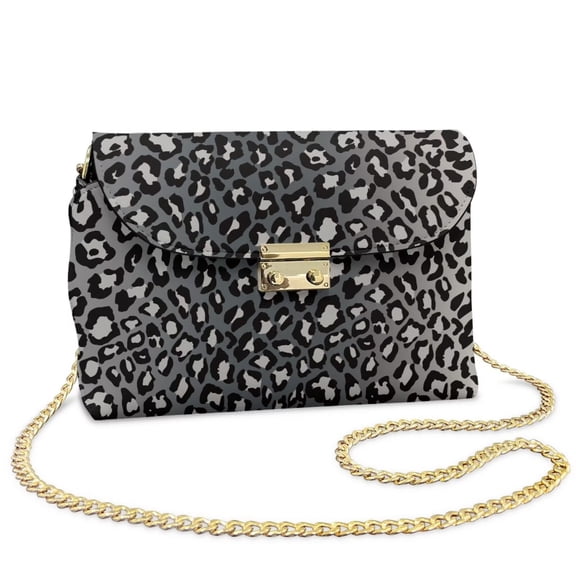 Pzuqiu Leopard Print Women Leather Crossbody Bag Versatile Exquisite Soft with Chain Strap Small Leather Crossbody Bags for Women Lightness Casual for Daily Use and Travel