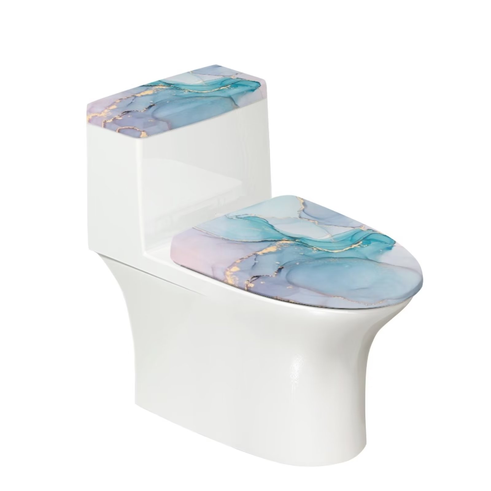 Pzuqiu Lightweight Toilet Seat and Tank Lid Covers for Bathroom Set