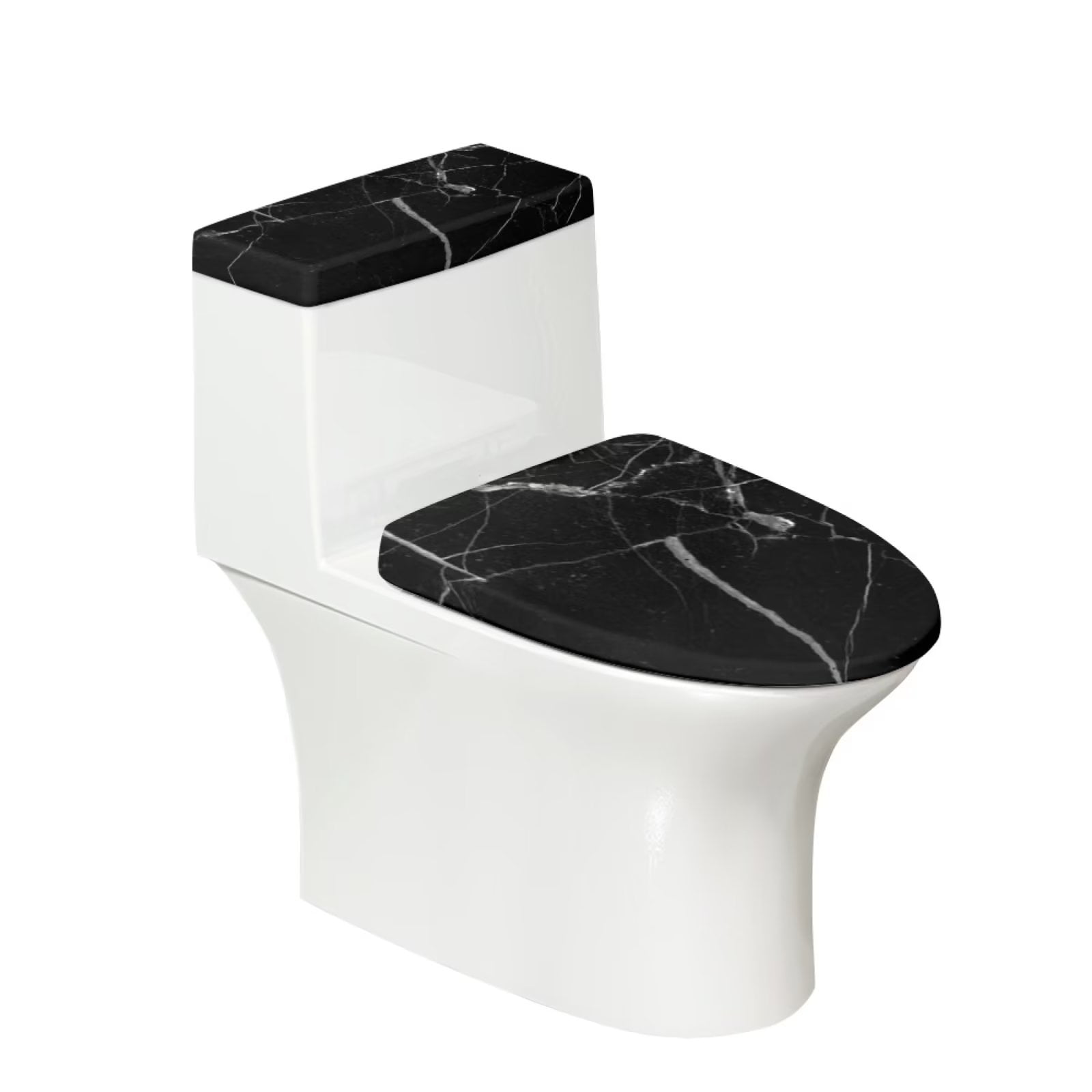 Pzuqiu Lightweight Toilet Tank Cover Sets for Bathroom Stain Resistant