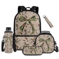 thumbnail image 1 of Pzuqiu Mallard Duck Camo Bow School Backpack Set for Girls 8-10 with Lunch Box,Water Bottle Holder,Pencil Bag & Keychain Set of 5,17 Inch Lightweight Bookbag for 2nd-4th Grade, Back to School Gifts, 1 of 6