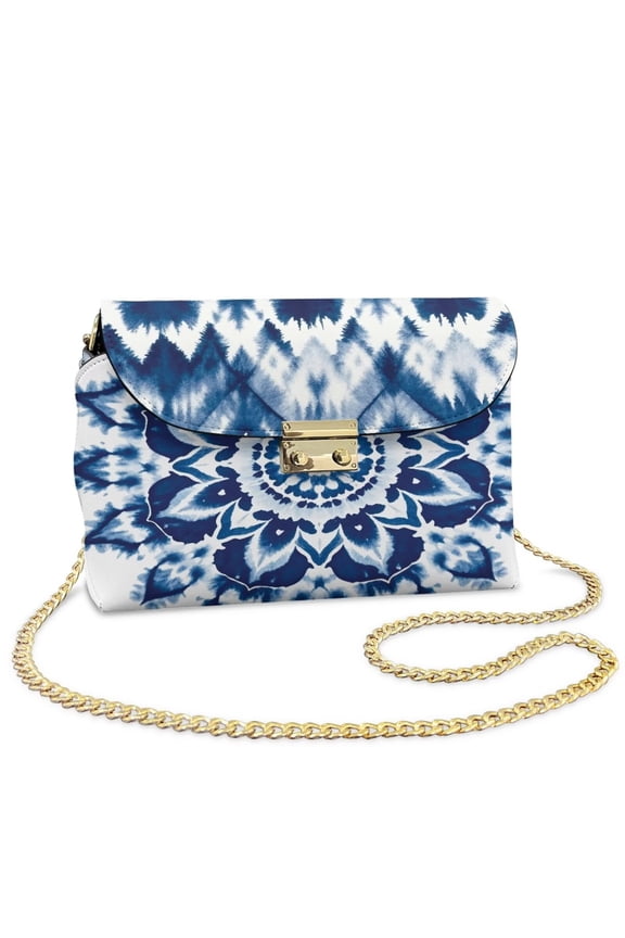 Mandala Woman Leather Crossbody Bag Versatile Lightness Quilted Leather Crossbody Bags for Women Craftsmanship Metal Chain Strap for Teen Girls-Women