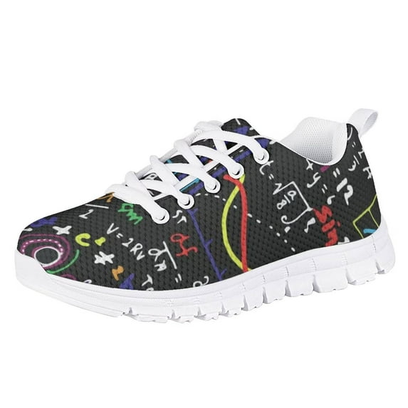 Pzuqiu Math Formula Little Kids Running Shoes Size 11 for Girls Colorful Print Breathable Sneakers Lightweight Comfortable Running Shoes