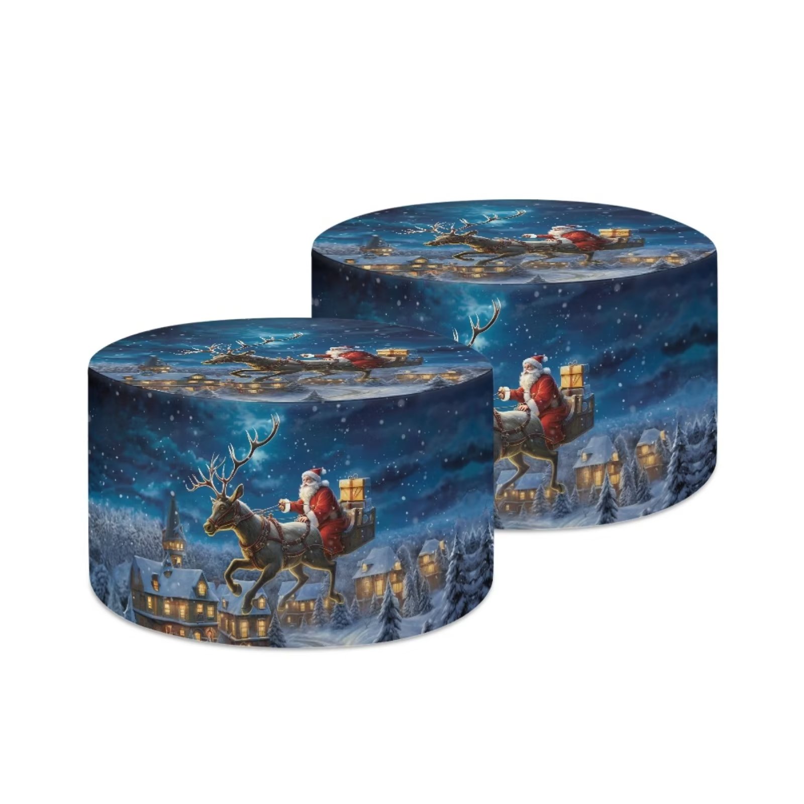 Pzuqiu Merry Christmas Lamp Shades Large Floors Lamp Cover Round Lampshade Santa Claus Reindeer Kids Study Room Decor UNO Fitting One Size Lamp Covers Set of 2 - image 1 of 8