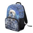 thumbnail image 1 of Pzuqiu Moon Wolf 17 Inch Kids Backpack for Boys Girls Ages 6-18 Elementary Middle School Adjustable Straps Large Capacity Schoolbag Breathable Back to School Daily Travel Use, 1 of 7
