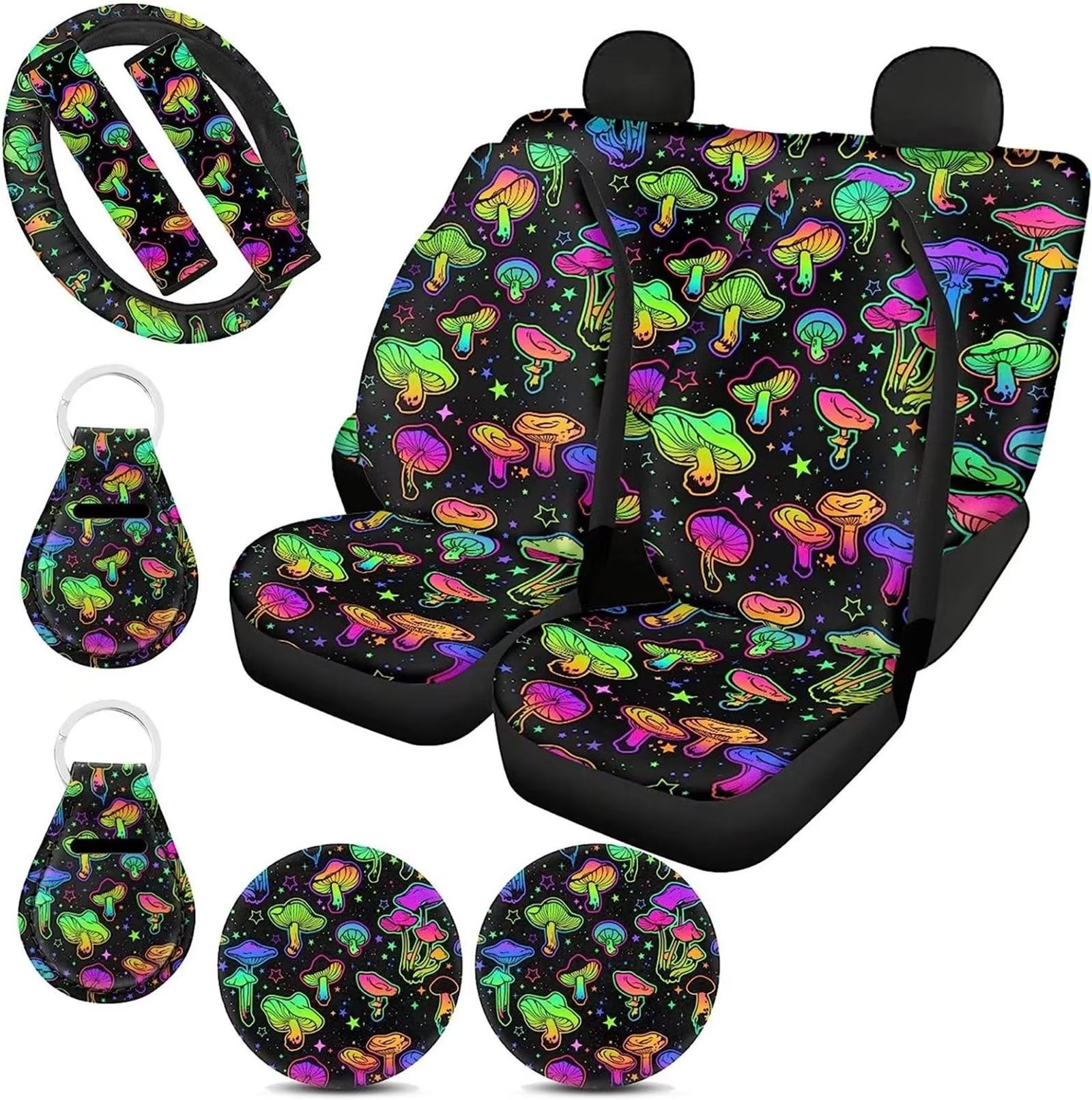 Pzuqiu Purple Butterfly Car Accessories Car Seat Covers Full Set for