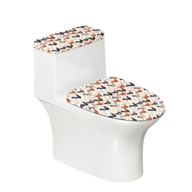 Pzuqiu Novelty Toilet Lid and Tank Cover Set of 2 Toilet Lid Cover Mat