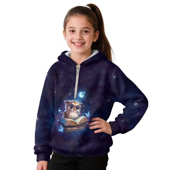 Pzuqiu Owl Hoodies for Teen Boys Size 14-15 Personalized Comfortable Children Pullover Hoodies Sweatshirt Casual Long Sleeve Jacket Outfits Fashion Versatile for Fall Winter