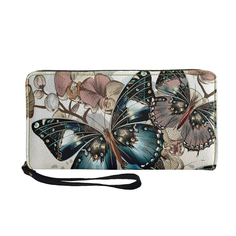 Butterfly Leather Women Wallet  Butterfly Purses Wallets - Ladies
