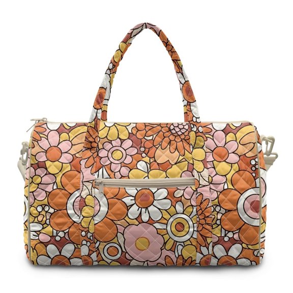 Pzuqiu Palm Tree Print Quilted Weekender Bag for Women Large Capacity Lightweight Travel Duffle Carry On Tote for Weekend Trips Gym Hospital Overnight Getaways Vintage Handbags