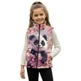 thumbnail image 1 of Pzuqiu Panda Girls Sleeveless Vests Size 5-6 Fall Winter Clothes Versatile Warm Zipper Winter Sleeveless Jacket with Pockets Wind Proof Fall Outfits Fashion Clothing for Girls, 1 of 7