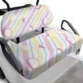 thumbnail image 1 of Pzuqiu Pastel Golf Ball & Flag Print Golf Cart Seat Cover Set - Breathable, Stretch-Fit Protector for 2-Person Carts, Perfect for Golf Course & Outdoor Use, 1 of 10