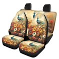 thumbnail image 1 of Pzuqiu Peacock Pattern Car Seat Covers Full Set 3 PCS Front and Rear Seat Cover Set Breathable Full Backrest Suitable for Sedans Truck, 1 of 10