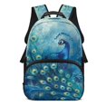 thumbnail image 1 of Pzuqiu Peacock Print Kids Backpack for Students Age 6-18 Breathable Large Capacity 17 Inch Elementary School Backpack Back to School Bags Lightweight for Travel Daily Use, 1 of 7