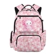 thumbnail image 1 of Pzuqiu Pink Axolotl Print School Backpack for Girls 17 Inch Soft Padded Breathable Straps Multi Pockets Lightweight Casual School Bag for Teens Primary Middle School Students, 1 of 7