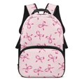 thumbnail image 1 of Pzuqiu Pink Bow Print Kid Backpack 17 Inch for Boys Girls Ages 6-18 Elementary Middle School Adjustable Straps Large Capacity Lightweight Bookbag for Back to School Daily Travel, 1 of 7