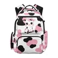 thumbnail image 1 of Pzuqiu Pink Cow Print Kids School Backpack 17 Inch Large Capacity Casual Bookbags Breathable Padded Straps Multiple Pockets for Teen Students Age 5-18 Daily Use, 1 of 7