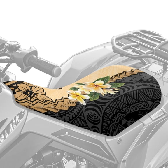 Pzuqiu Plumeria Floral ATV Seat Cover Protector, Easy Slip On Design Breathable ATV Seat Protector Soft for Rancher Kawasaki Polaris Can-Am