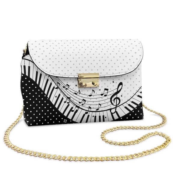Pzuqiu Polka Dots Leather Crossbody Bag Practical Functional Quilted Leather Crossbody Bags for Women with Chain Strap Exquisite Fashion for Teen Girls-Women