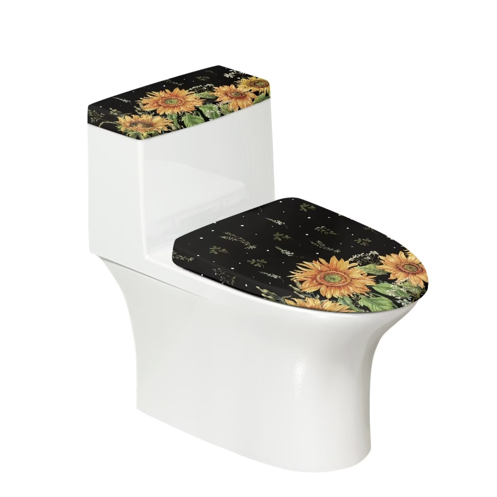 Pzuqiu Polyester Toilet Tank Cover Replacement Toilet Seat Cover