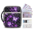 thumbnail image 1 of Pzuqiu Purple Butterfly Bible Cover Womens Large Qulited Bible Case with Handle Book Cover Carrying Case Study Supplies Accessories with Tags&Bookmark for Church Study Spiritual, 1 of 7