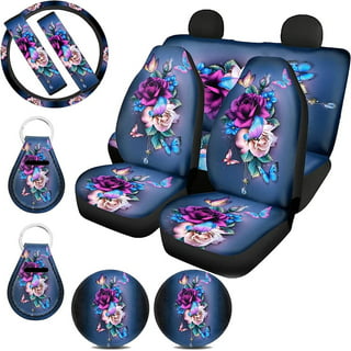 Baby Blue Car Accessories Seat Cover Full Sets Women Luxury Bow