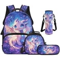 thumbnail image 1 of Pzuqiu Purple Rose Dragon School Backpack for Girls 4 pcs Students Schoolbags Preschool Back Packs with Lunch Box Pencil Case Water Bottle Holder for Boys Girls Back to School, 1 of 7