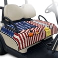 thumbnail image 1 of Pzuqiu Quilted 2-Person Golf Cart Seat Cover With 4 Pockets - Non Slip American Style Protector for EZGO Yamaha Club Car, 1 of 9
