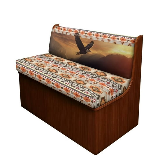 Pzuqiu RV Dinette Cushion Covers Stretchable Loveseat Sofa Furniture Protector Elastic Camper Cushion Slipcoversfor RV Camper Car Bench, Aztec Eagle