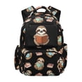 thumbnail image 1 of Pzuqiu Reading Sloth Print 17 Inch School Backpack, Soft Padded Breathable Large Capacity Bookbag with Side Pockets, Lightweight Casual Travel Daypack for Teens Boys Girls, 1 of 7