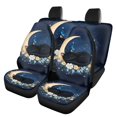 thumbnail image 1 of Pzuqiu Rear Bench Covers, Compatible with Automotive Seat Automotive Seats, Full Set Seat Covers for Cars for Sedans Truck Anti-Slip, Moon and floral pattern, 1 of 10