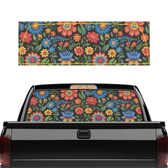 Pzuqiu Rear Window Decals for Trucks 66.9 x 22.4 Inches, Vinyl Pickup Rear Window Graphics for Decoration, Fit Most Pickup Trucks