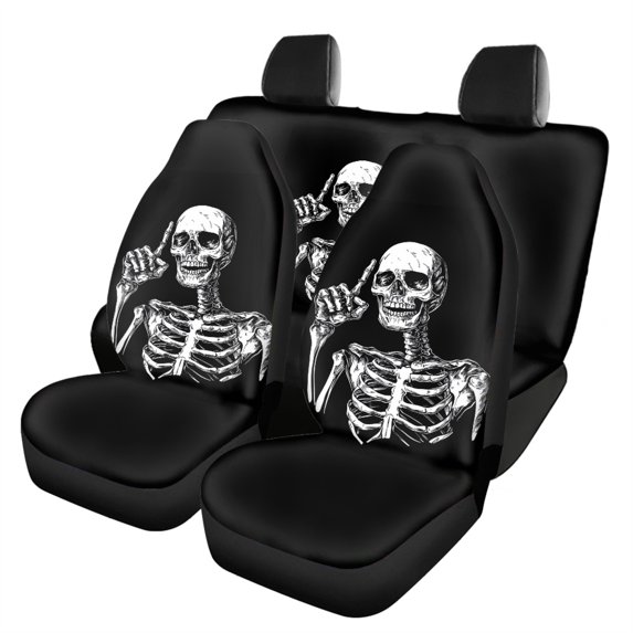 Pzuqiu Rebel Skeleton Car Seat Covers Easy to Install, for Auto Seats Car Interior SUV Seats Suitable for most Cars Trucks