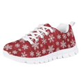 thumbnail image 1 of Pzuqiu Red Running Shoes Girls Xmas Snowflake Tennis Sports Shoes Kids Christmas Sneakers 13 Little Teen Girls Comfy Mesh Flat Indoor Outdoor Walking Athletic Shoes, 1 of 5