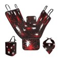 thumbnail image 1 of Pzuqiu Red Spider Web Dog Car Seat Cover for Back Seat Collapsible Scratchproof Dog Car Hammock with Adjustable Dogs Bandanas Hanging Car Trash Can for SUV,Sedan,Truck, 1 of 6