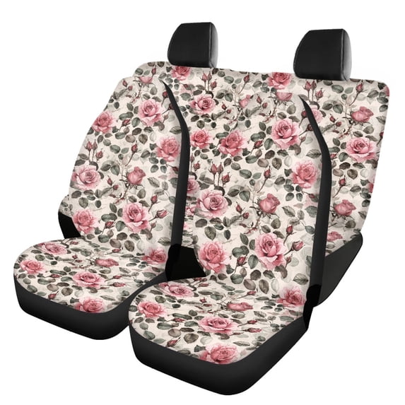 Pzuqiu Roses Car Seat Covers Breathable, Air Breath in Summer, Suitable for SUV Seats, Fit for Truck