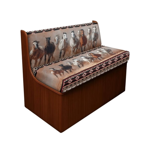 Pzuqiu Running Wild Horse Camper Cushions Cover Stretchy Rv Seat Covers Couch Cover Moisture Wicking Rv Dinette Booth Seating Backrest for Camper Sofa Bench 2 Sets