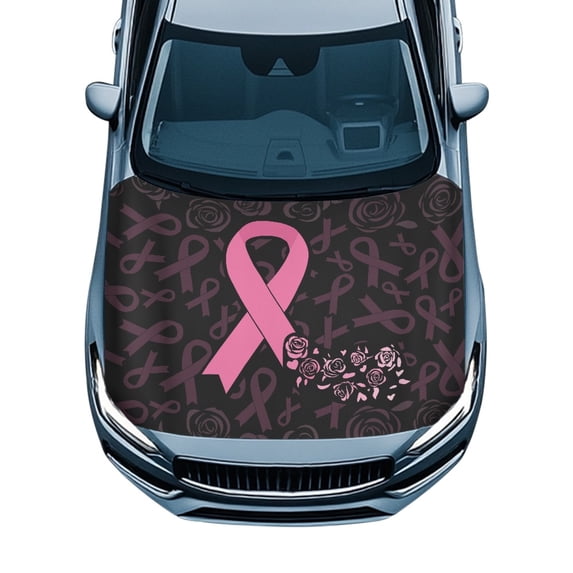 Pzuqiu Scarf Rose Car Hood Cover for Pickup Trucks SUV, Tear-Resistant Elastic Stretch Fabric UV Resistant Car Hood Cover Protector