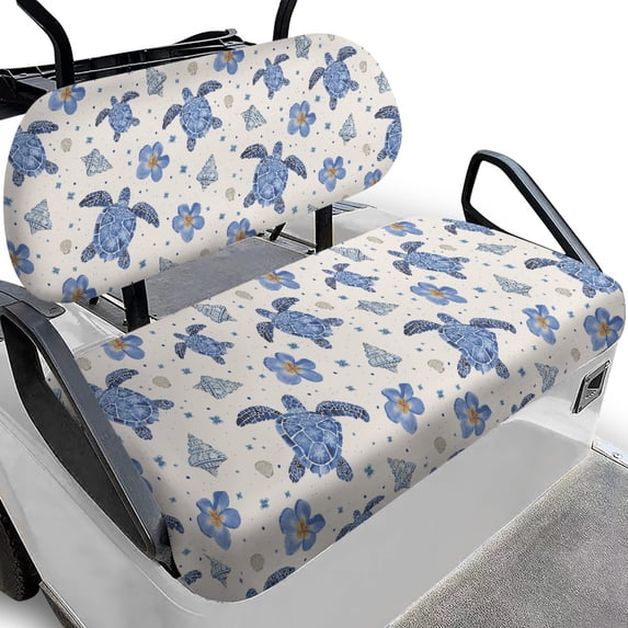 Pzuqiu Sea Turtle Golf Cart Seat Cover Set -Breathable, Washable & Universal Fit for 2-Seater Golf Carts, Outdoor Golf Accessories