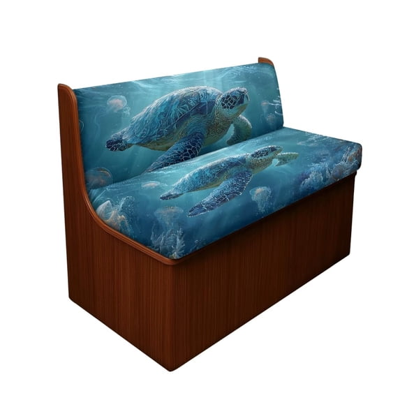 Pzuqiu Sea Turtle Ocean Print Rv Dinette Cushion Cover Easy Install 2Pcs Couch Covers for Rv Campers Full Coverage Rv Sofa Cover Seat Covers for Camper Couch Booth Set Sofa
