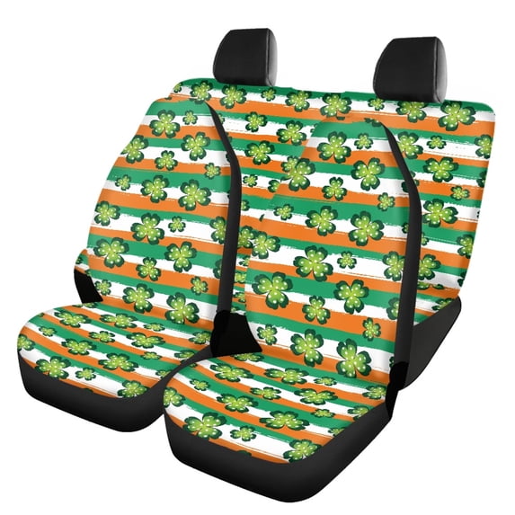 Pzuqiu Shamrocks Seat Covers for Cars Easy to Install, Suitable for Truck Interior Front Seats Car Seats, Front and Rear Seat Cover Set for Trucks Sedans