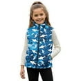 thumbnail image 1 of Pzuqiu Shark Print Kids Outerwear Vest Practical Soft Winter Lightweight Sleeveless Fleece Jacket with Pocket Stretchy Full Zip Fall Outfits Fashion Clothing for Boys Size 5-6, 1 of 7