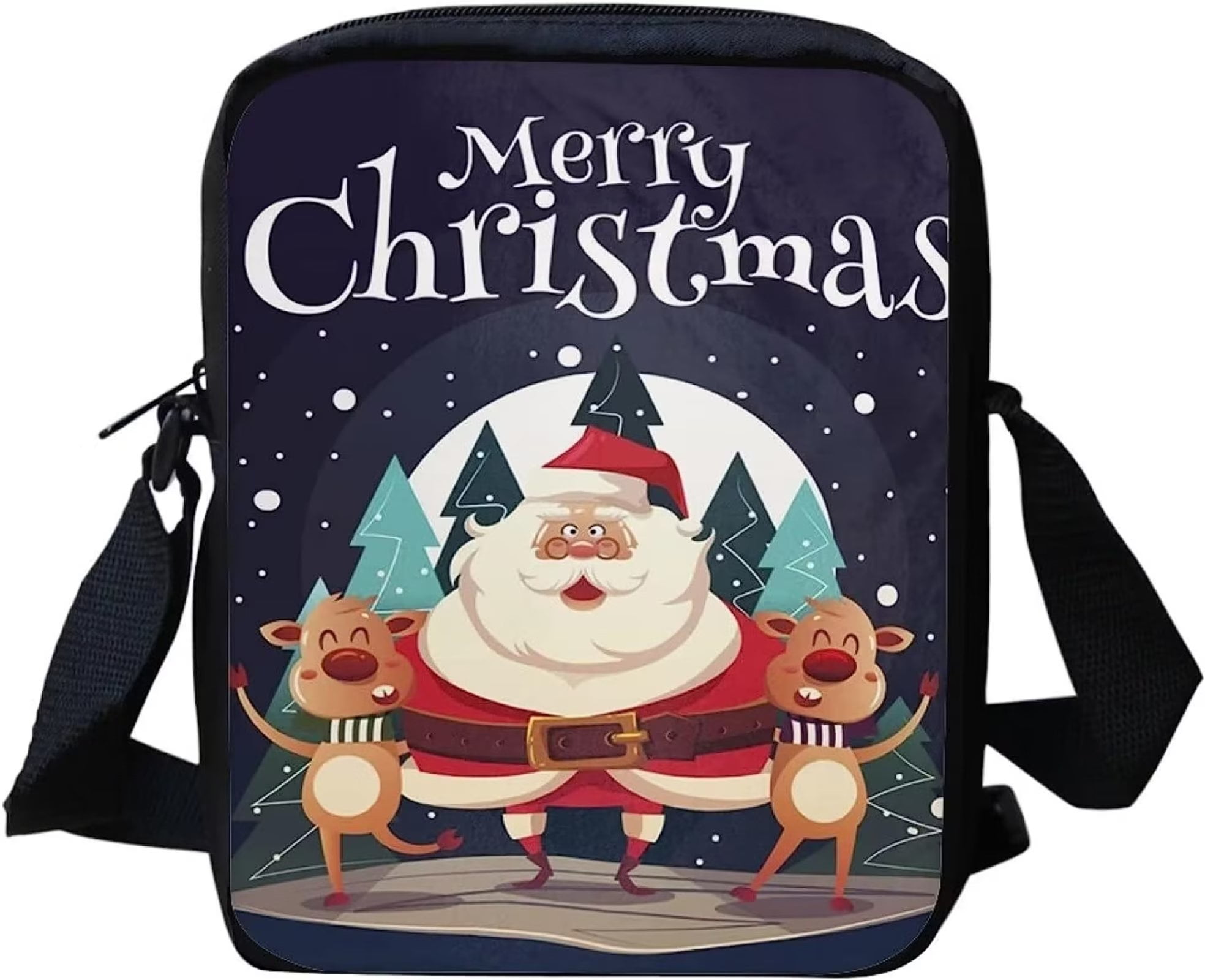 Santa Claus And Reindeer Leather Bag Handbag, Christmas Wome - Inspire  Uplift