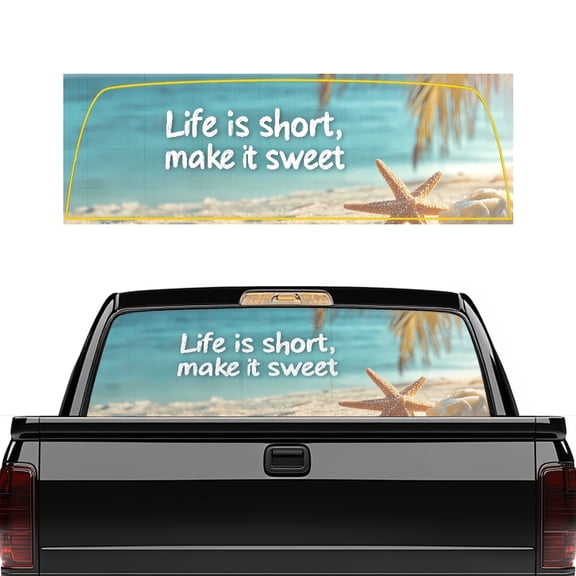 Pzuqiu Starfish Quote Truck Rear Window Decal for Most Pickup Trucks, Easy to Install Waterproof Vinyl Wrap Pickup Car Window Stickers