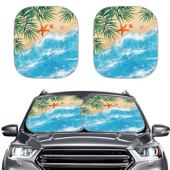 Pzuqiu Starfish Windshield Sun Shade for Truck, Aluminum Foil Material Car Windshield Sun Shade Block Sun Protector Car Windshield Sunshade
