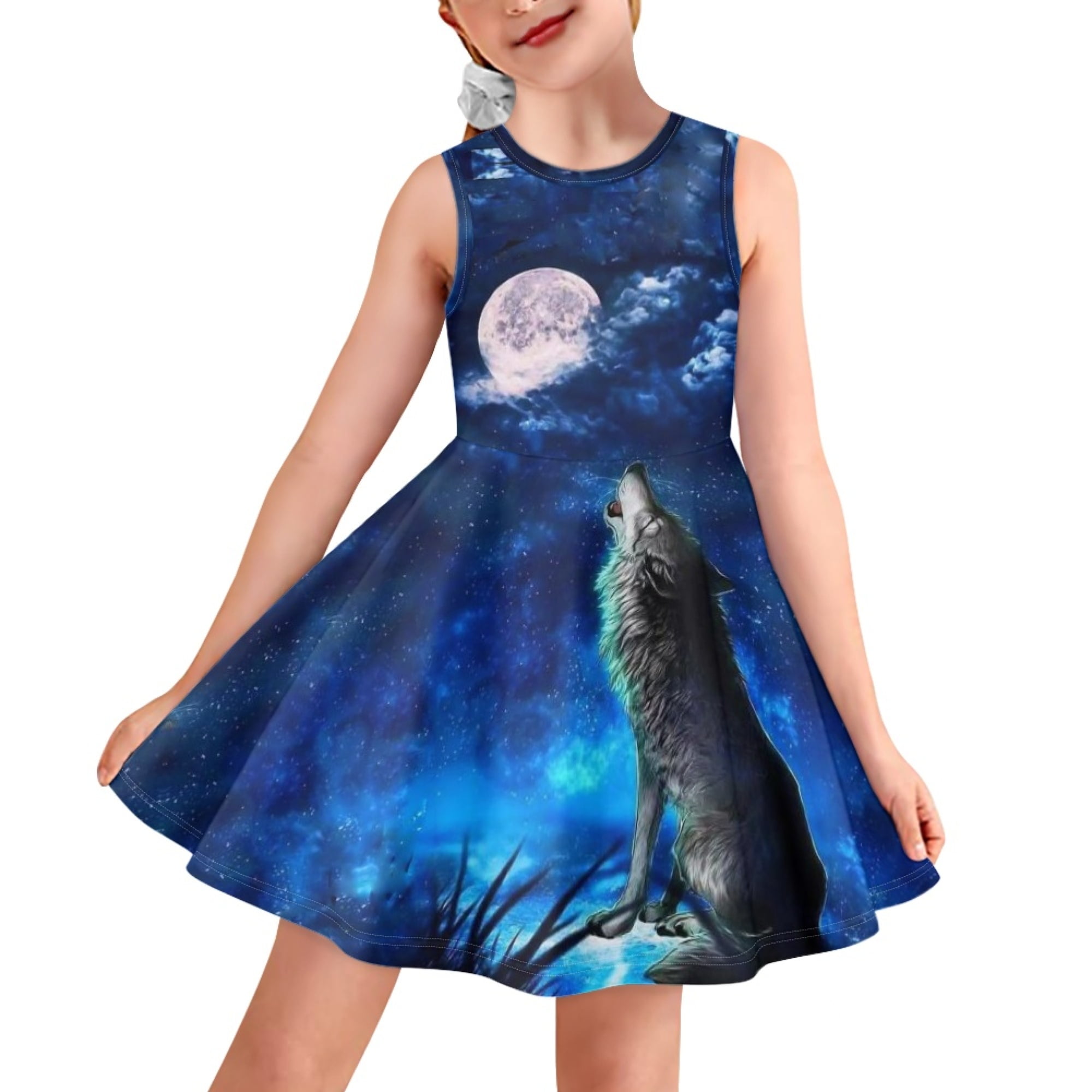 Buy Girls UV Glow Galaxy Print Cap Sleeve Spandex Skater Dress 151867  Online in India - Etsy