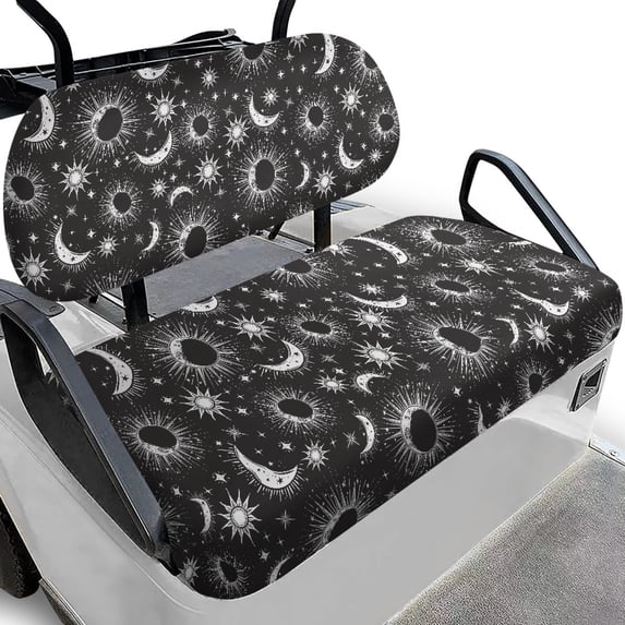 Pzuqiu Stars Golf Cart Seat Covers Seat Kit All Seasons, Washable, Suitable for Golf Cart Seats, Fit for 2 Person Seats Golf Carts