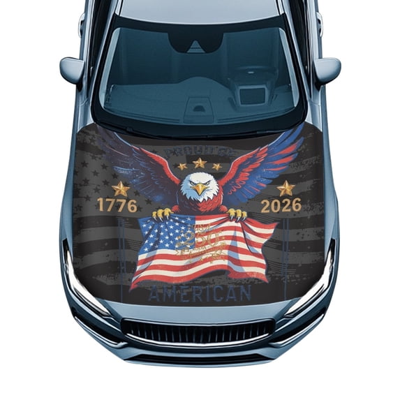 Pzuqiu Stretch Car Hood Cover Elastic Stretch Fabric Car Hood Cover Protector, Car Hood Cover Protection Auto Decoration for Sedans Trucks Pickup