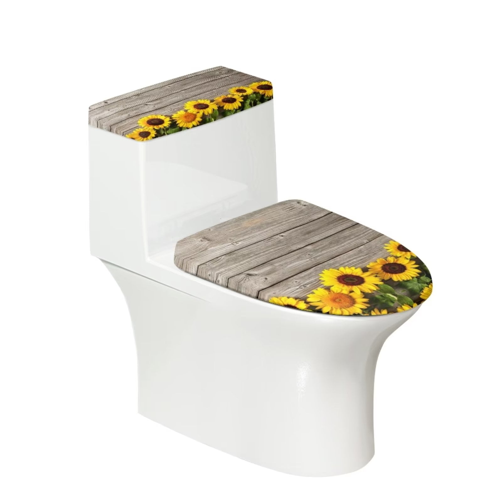 Pzuqiu Stretchable Toilet Lid Covers for Bathroom Round Replacement